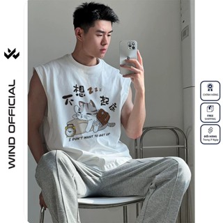 Áo ba lỗ unisex WIND form rộng sát nách CAT GET UP tanktop thời trang nam nữ oversize