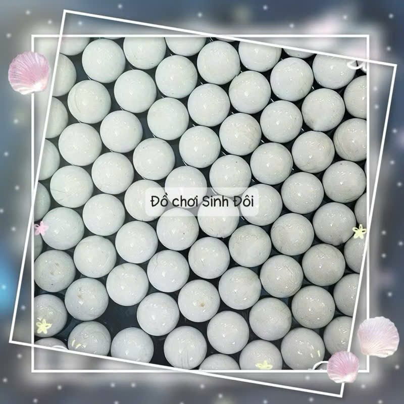 Bi thuỷ tinh nhỏ 16mm màu trắng sữa - bi ve truyền thống
