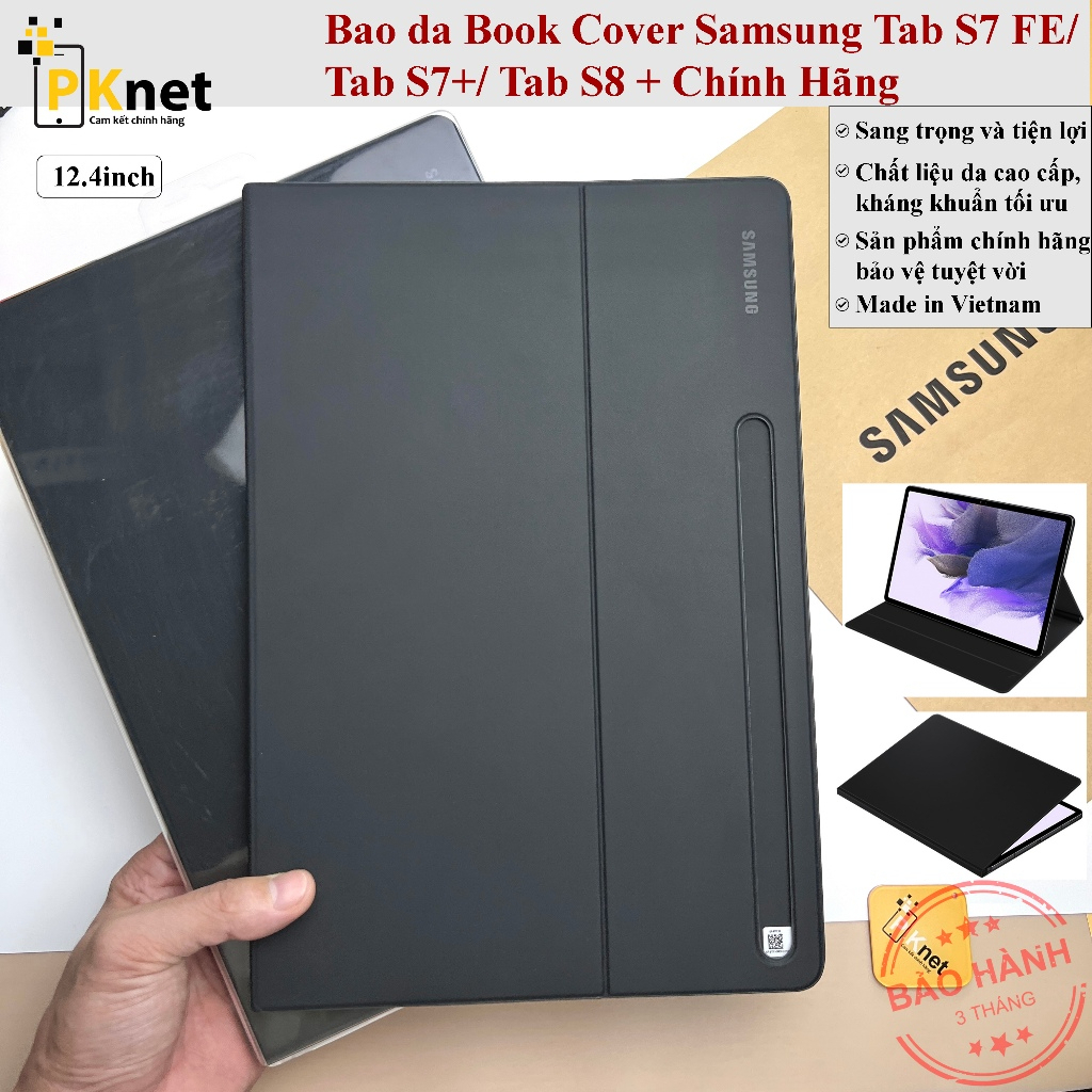Bao da Samsung Tab S7 FE / Tab S7+ (Tab S7 Plus)/ Tab S8+ (Tab S8 Plus) Book Cover Chính Hãng Samsun