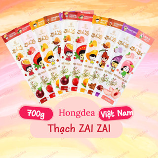 Kẹo thạch Zai Zai Đức Hạnh vị trái cây phiên bản mới, Zaizai gói dài khổng lồ, túi hãng 700g - Hongdea Mart