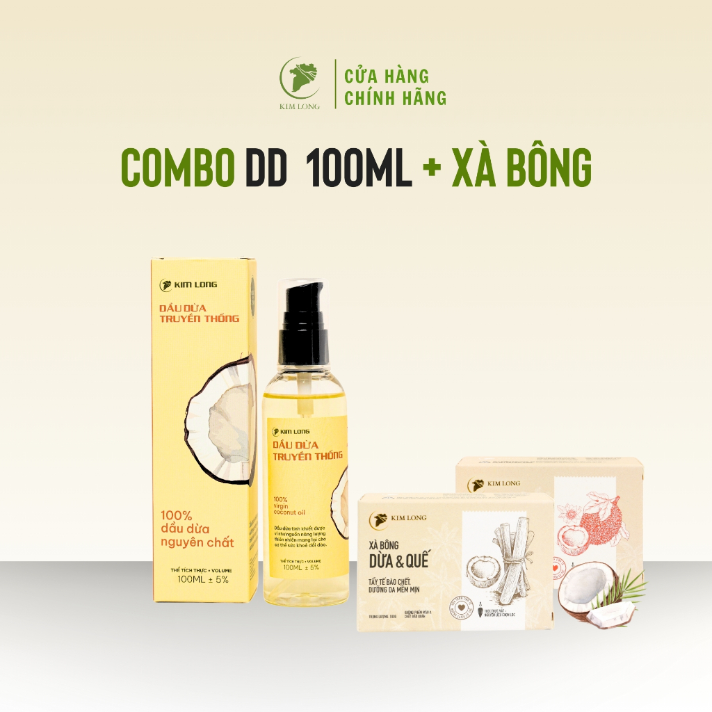 Combo Dầu dừa 100ml + Xà bông dừa