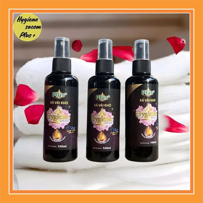 Combo 3 Chai Nước xả vải khô Hygiene sacom Plus+ giữ hương thơm lâu trên quần áo, vải chai 100ml