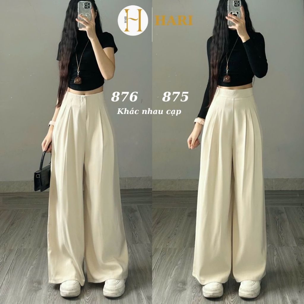 Quần tây ống rộng Hari chất gold hàn cao cấp Mềm dày dặn mát lên chuẩn dáng | BigBuy360 - bigbuy360.vn