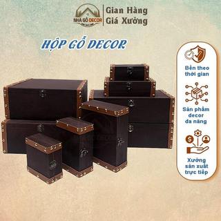    GIÁ XƯỞNG   Hộp Gỗ Vintage Hình Chữ Nhật Mang Vẻ Đẹp Cổ Điển Tinh Tế NHAGODECOR. Hộp Gỗ Có Khóa Đựng Quà Tặng Cao Cấp 