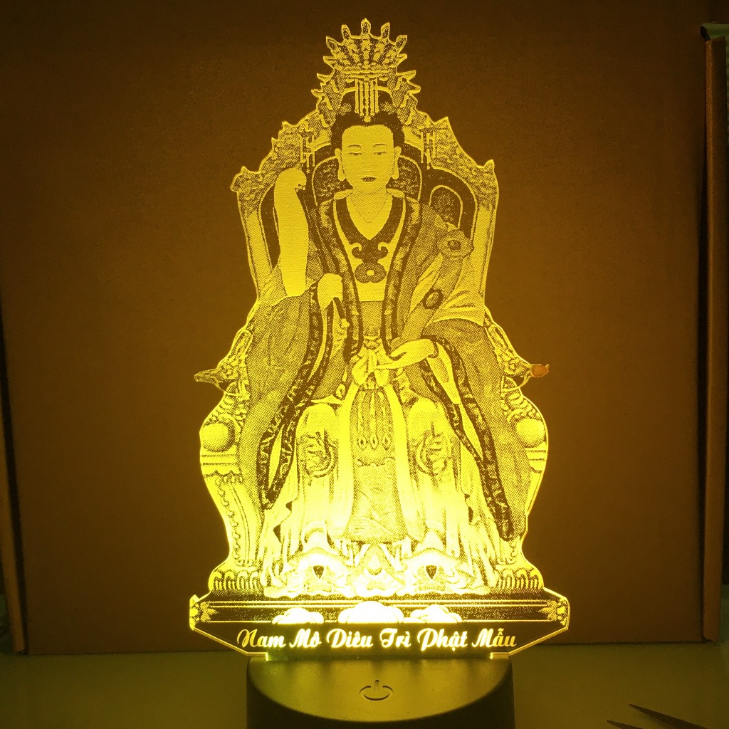 Đèn Thờ Diêu Trì Địa Mẫu, Đèn tranh Diêu Trì Địa Mẫu, Đèn thờ phật giáo đổi màu (PG006)