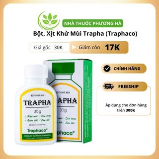Combo 2 lọ Bột, Xịt khử mùi, làm thơm, ngăn tiết mồ hôi Trapha (traphaco)