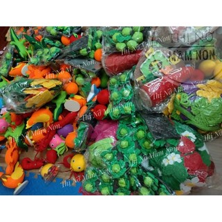 Củ quả vải nỉ đồ dùng mầm non