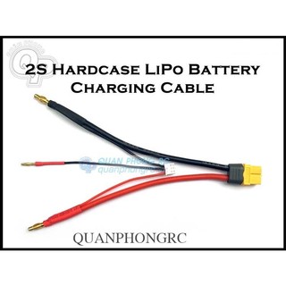  Cáp Sạc Pin 2S Xt60 Hardcase Lipo Battery Charging Cable Banana 4mm Plugs 