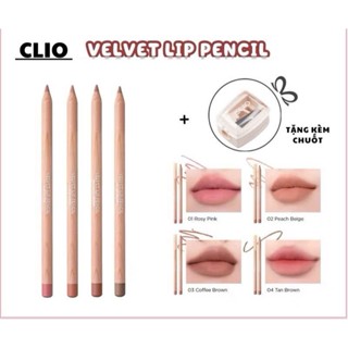 [CLIO] Chì Kẻ Viền Môi Clio Velvet Lip Pencil siêu mịn [ Kèm Gọt Bút ]
