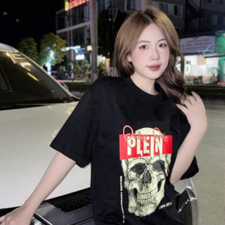 HÓT Áo Phông Nam P.h.i.L.i.p in Nhiệt Hình Đầu Lâu Phối Chữ Khuôn Vuông Màu Đỏ Hoạ Tiết  Boy Phố 2025 02033