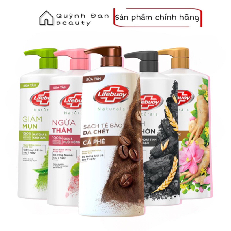  Sữa tắm Lifebuoy Detox Matcha Khổ Qua Muối hồng Than Hoạt Tính Cà Phê Băng Vĩnh Cửu 800gr 