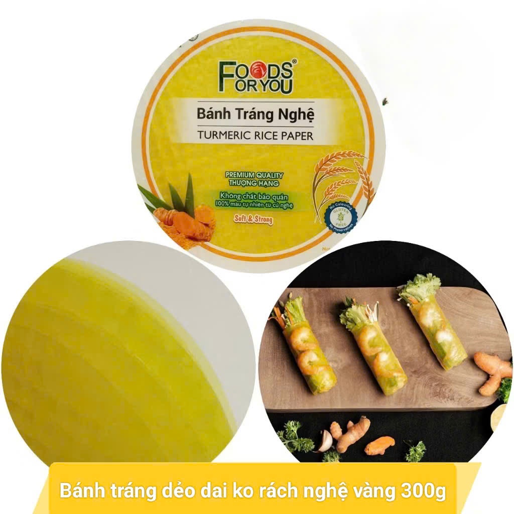 Bánh Tráng Nghệ 22cm Food Foryou 300g (Eatclean)