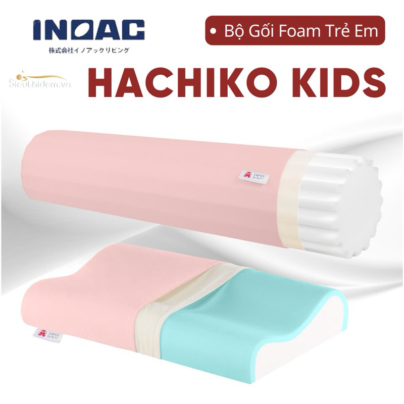 Bộ Gối Foam Trẻ Em Nhật Bản Hachiko Kids (1 gối ôm + 1 gối nằm)