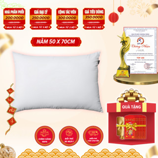 Gối Nằm Hơi 100% Sợi Polyester Nguyên Chất Êm Ái Mềm Mại 50cm x 70cm Lavish Silk
