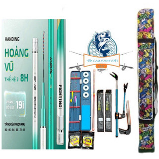 Combo cần câu Handing Hoàng Vũ TH2 8H F1 chuyên săn hàng,tải cá lớn, đầy đủ phụ kiện về chỉ việc câu