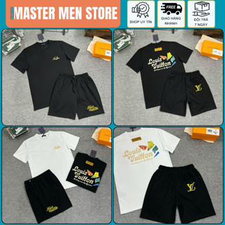  Bộ Quần Áo Nam LV Thêu Chữ Ngực Siêu Đẹp Lưng In Ốc - Bộ Quần Áo Mùa Hè Cộc Tay Nam Nữ SIêu Nét 