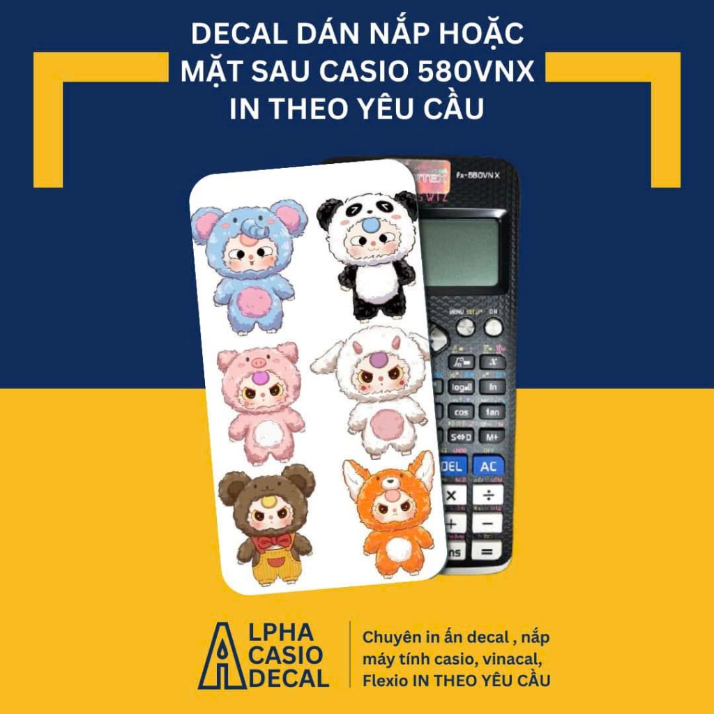 Nắp ốp Baby Three cho máy tính bỏ túi Casio FX 580VNX , 570VN Plus , 570 ES , 880 BTG , 570 ES Plus 