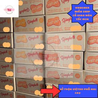 Thùng Mì trộn ăn liền spaghetti Phô Mai Cay - Việt Do (92g x 12 tô) dành cho bạn thích ăn cay