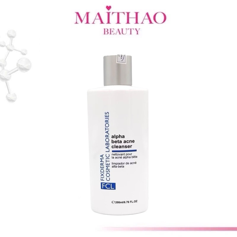 Fixderma Sữa Rửa Mặt Giảm Mụn Cho Da Nhờn FCL Alpha-Beta Acne Cleanser 200ml