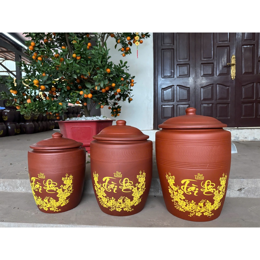 Hũ gạo - Chĩnh gạo - Chum đựng gạo - Hũ gạo tài lộc cao cấp Bát Tràng hàng loại 1