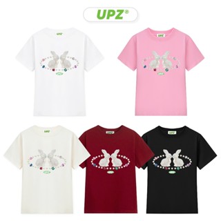 UPZ Áo Thun Baby Tee Nữ Local Brand Tay Ngắn Vải Cotton In Hoạ Tiết Thỏ Ngọc (5 Màu)