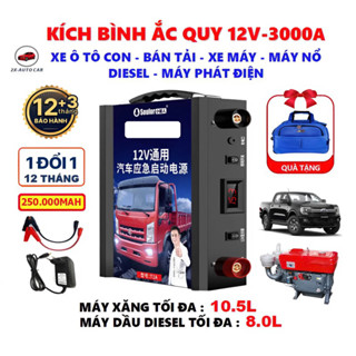 Bộ Kích Bình Khởi Động Xe Ô tô Xe Tải 12-24vol, Kích Xe con, Xe tải, Máy xúc, Máy công trình, Máy phát điện. BH 12 tháng