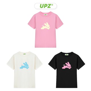 UPZ Áo Thun Baby Tee Nữ Local Brand Tay Ngắn Vải Cotton In Hoạ Tiết Thỏ Xinh (Hồng/ Đen/ Kem Sữa)