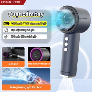 Quạt Mini UPUPIN 4000mAh Sạc USB Làm Mát Nhanh Đáy Có Đèn Pin Sáng Mạnh Gió Mạnh 100 Tốc Độ Turbo Jet