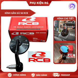 Kính Chiếu Hậu Gắn Gù Thời Trang RCB S6 BAR, Gương Tròn Xe Máy Cực Chất Hàng Chính Hãng Full Hộp