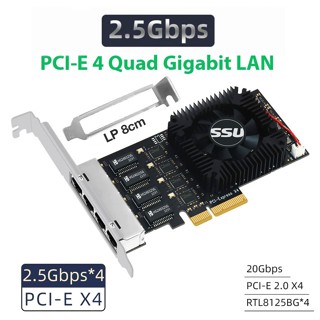 (Hàng mới) Card mạng PCIe 4x to 4 Port LAN Ethernet 2.5 Gigabit cho máy tính bàn, server máy chủ, công nghiệp