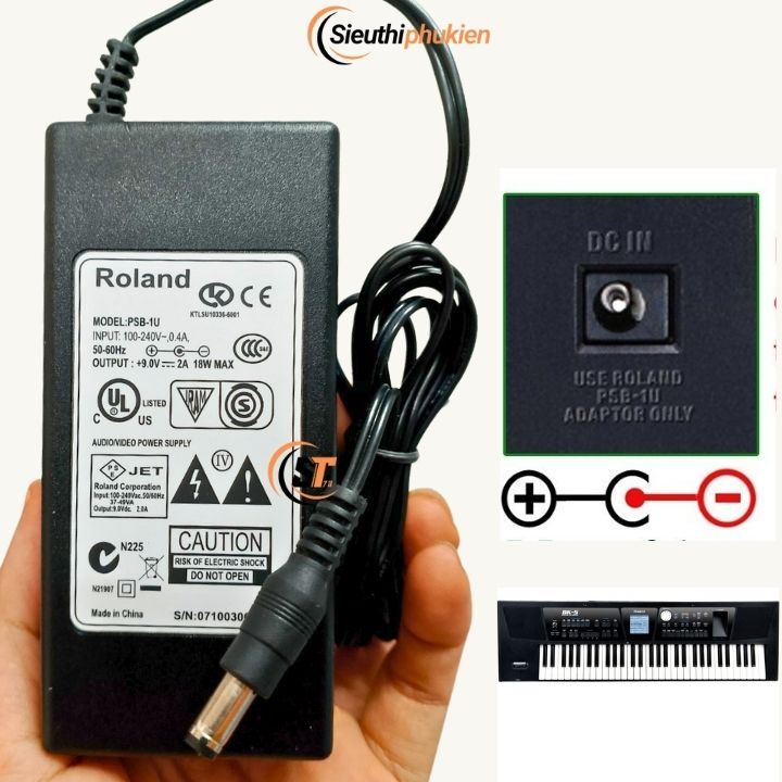 Dây nguồn cho đàn organ Roland 9v 2a - bảo hành 1 năm , adapter Roland PSB-1U xịn, nguồn đàn Roland