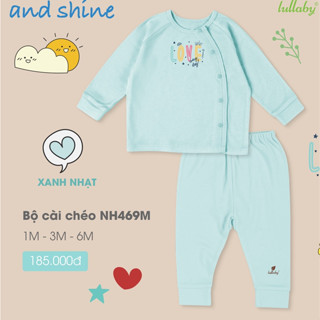 [CHÍNH HÃNG] Bộ quần áo dài tay cài chéo chất liệu bamboo cotton mềm mại sơ sinh Lullaby