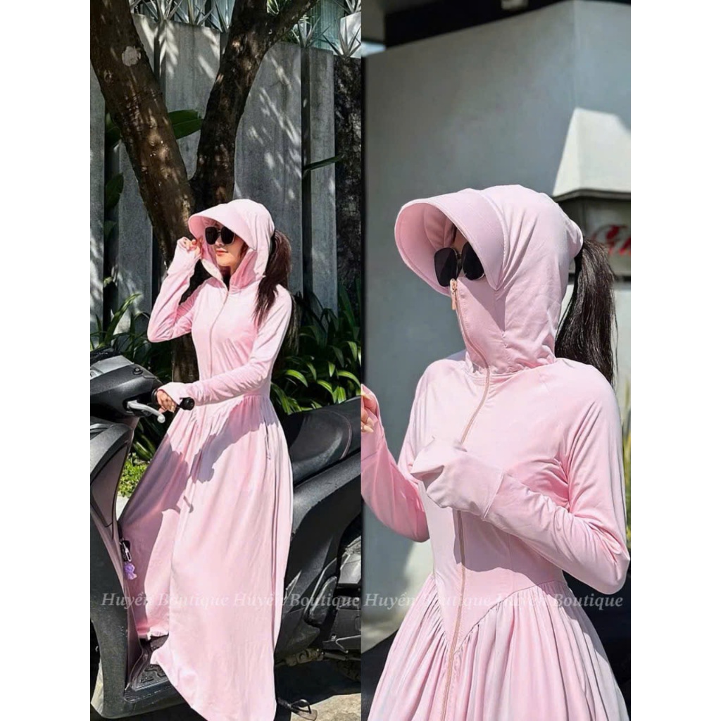 Áo Khoác Chống Nắng Toàn Thân Nữ 2 Lớp Dáng Váy Vải Thun Lạnh Mềm Mịn Mát Chống Tia UV-Anh Quân | BigBuy360 - bigbuy360.vn