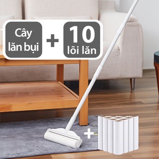 Combo Cây Lăn Bụi 24 cm cán dài Combo 10 Lõi Lăn Bụi Quần áo, Chăn Ga, Lông Chó Mèo