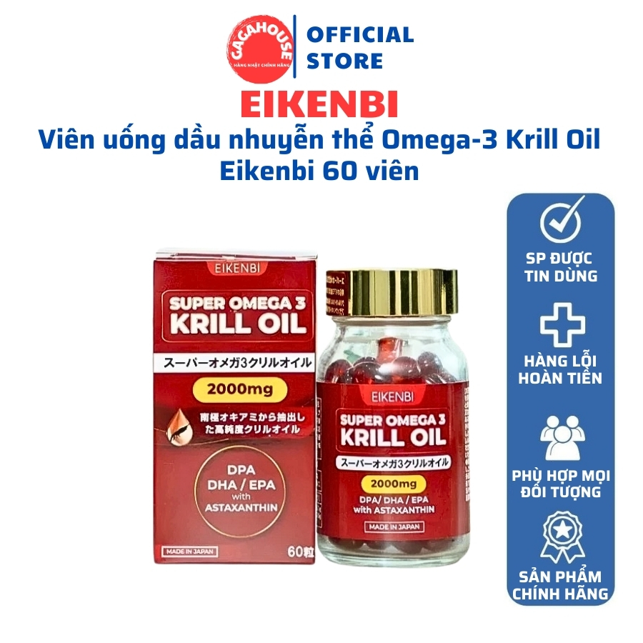 Viên uống dầu nhuyễn thể Omega-3 Krill Oil Eikenbi 60 viên