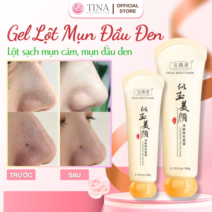 Gel Lột Mụn Đầu Đen, Mặt Nạ Lột Mụn Cám BAOWEIQUAN 60g Tẩy Da Chết, Kháng Khuẩn, Sạch Lỗ Chân Lông