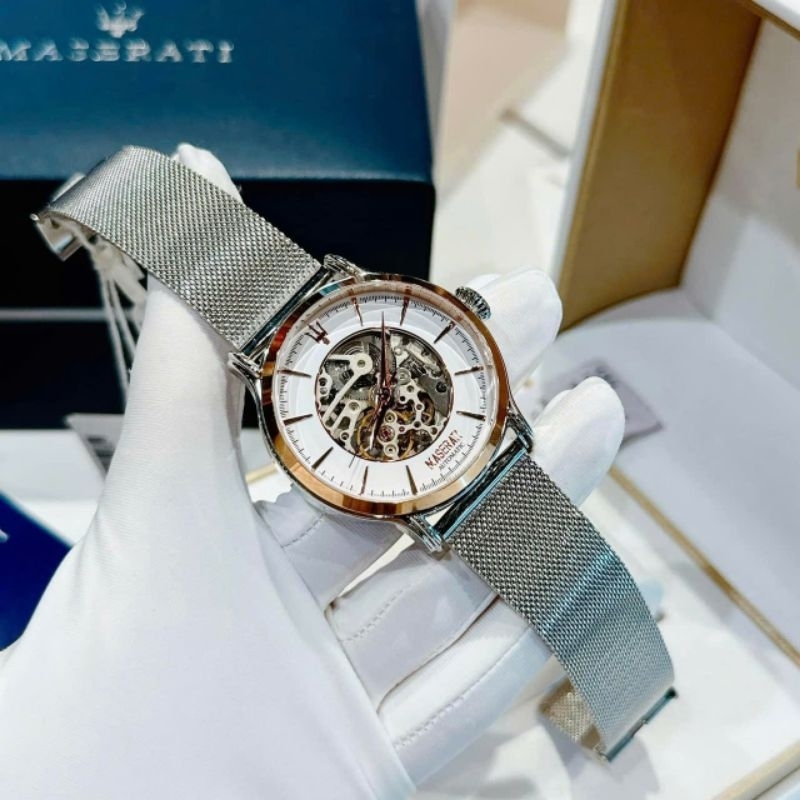 [Chính Hãng 100%] Đồng Hồ Nam Maserati Epoca R8823118001 (Dây mesh) Máy Cơ (Automatic) Kính Khoáng S