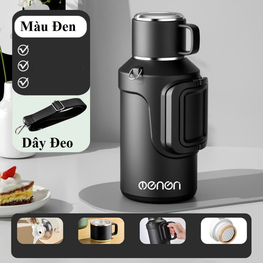 Bình Giữ Nhiệt 1500ml INOX316 Cao Cấp Thiết Kế Đeo và Nắp Cốc | BigBuy360 - bigbuy360.vn