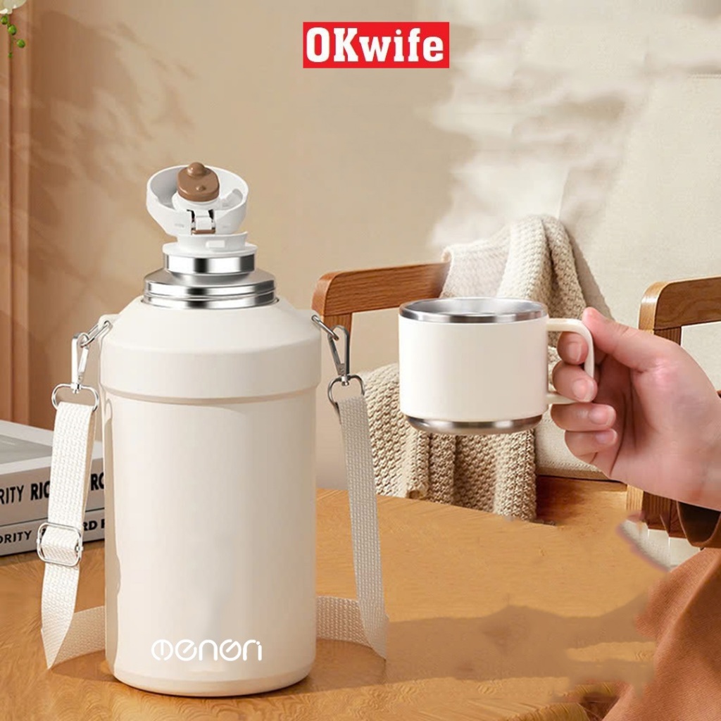 Bình Giữ Nhiệt 1500ml INOX316 Cao Cấp Thiết Kế Đeo và Nắp Cốc | BigBuy360 - bigbuy360.vn
