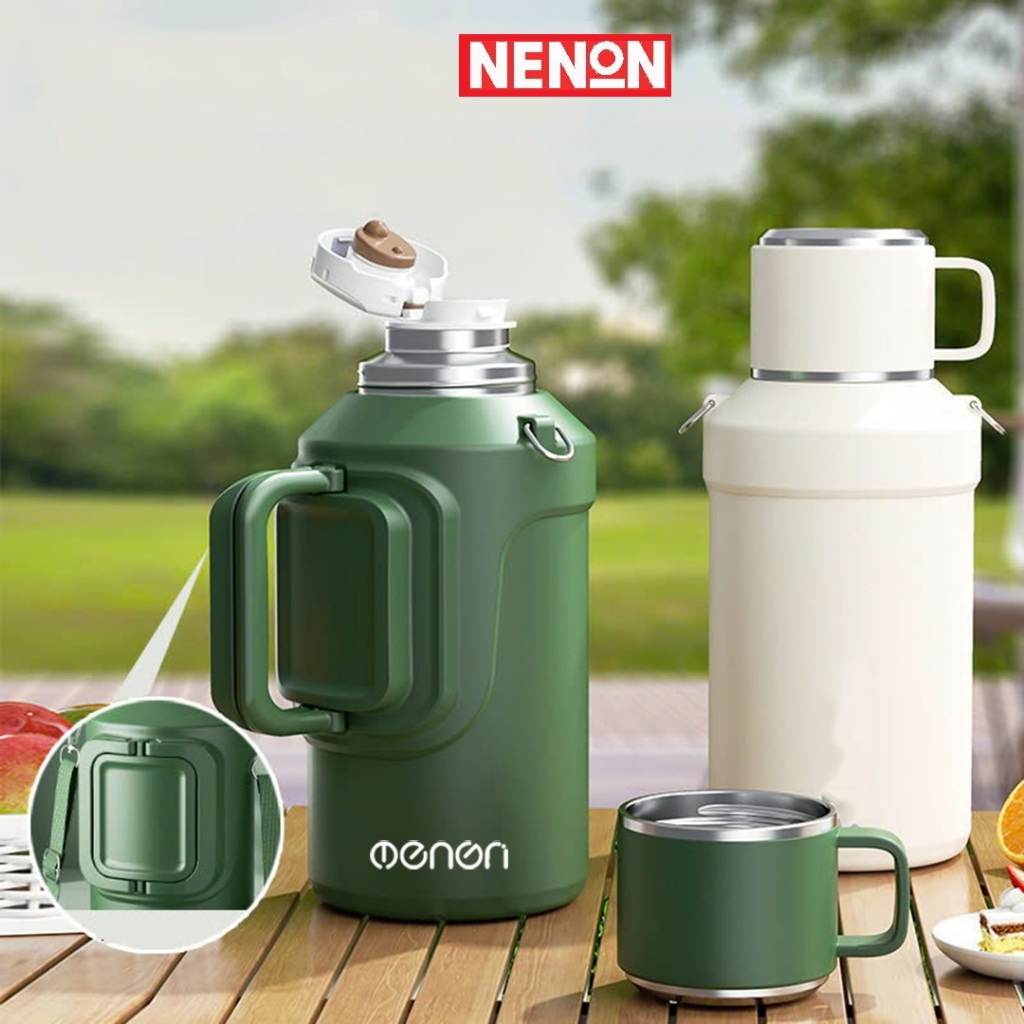 Bình Giữ Nhiệt 1500ml INOX316 Cao Cấp Thiết Kế Đeo và Nắp Cốc | BigBuy360 - bigbuy360.vn