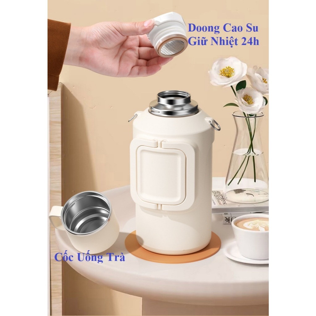 Bình Giữ Nhiệt 1500ml INOX316 Cao Cấp Thiết Kế Đeo và Nắp Cốc | BigBuy360 - bigbuy360.vn