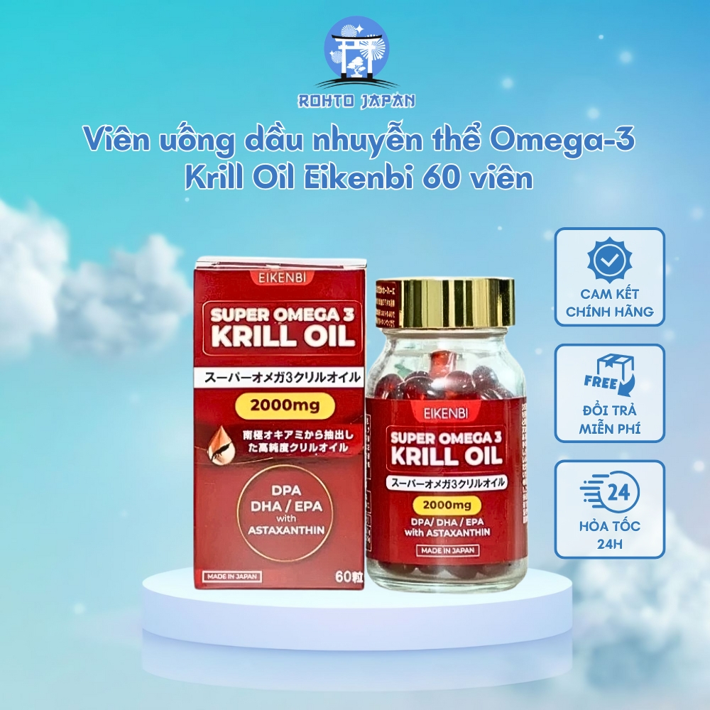 Viên uống dầu nhuyễn thể Omega-3 Krill Oil Eikenbi 60 viên