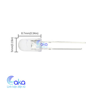 Gói 50 Bóng đèn Led đục 5mm phi 5 màu đỏ, xanh lá, xanh dương, trắng, hồng, tím 1.5-3v tùy chọn