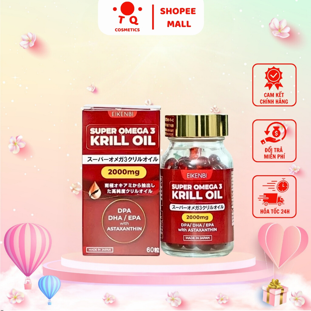 Viên uống dầu nhuyễn thể Omega-3 Krill Oil Eikenbi 60 viên