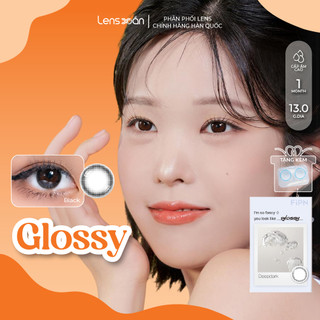  Kính áp tròng 1 tháng cận LENS XOẮN lens nâu choco tự nhiên có viền tròn mắt ẩm cao không cộm MyFIPN GLOSSY DEEP DARK 