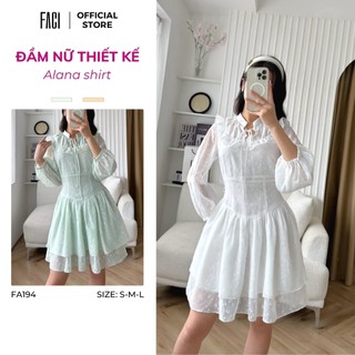 Đầm Nữ FACI Grace Dress Vải Tơ Trắng Phong Cách Tiểu Thư FA221