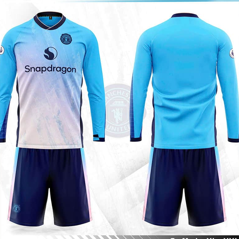 Đồ Đá Banh Đội Tuyển MAN Unit Xanh Tay Dài  - Đồ Thể Thao Đá Banh Nam Nữ Cao Cấp Mới