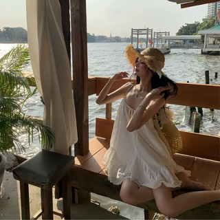 Đầm Hai Dây Đi Biển, Đầm Váy Du Lịch Thiết Kế Dáng Babydoll Chất Thêu Hoa Sang Chảnh Mặc Đi Chơi  Nhẹ Nhàng Thoải Mái