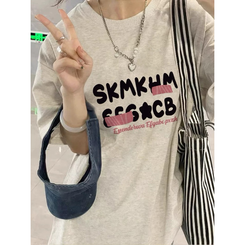 Áo thun nữ .áo phông nam nữ form rộng chất cotton thấm hút mồ hôi in hình nơ xanh tay lỡ | BigBuy360 - bigbuy360.vn