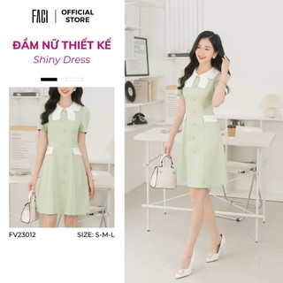 Đầm Nữ 𝐅𝐀𝐂𝐈 Shiny Dress chất đũi hàn cao cấp thiết kế dáng chữ A - FV23014